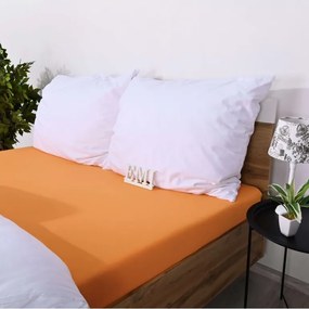 Plachta posteľná marhuľová jersey EMI, Plachta predĺžená 90 (100)x220