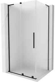 Mexen Velar L, sprchový kút s posuvnými dverami 90 x 110 cm, 8mm sklo námraza, čierna matná, 871-090-110-33-70