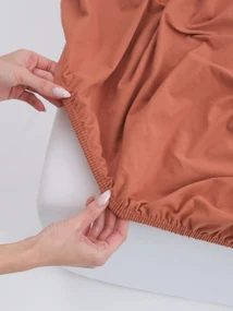 Jersey plachta s elastanom Deluxe 220 × 200 cm – terakota