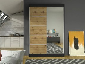 Posuvná skriňa Parys III, Farby: kašmír, Osvetlenie: osvetlenie LED RGB - farebné