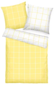 Tom Tailor Bavlnené obliečky Light Lemon & Crisp White, 200 x 220 cm, 2 ks 80 x 80 cm