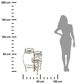 STOJAN NA KVETINÁČ BLOSSOM 62X56X20 CM ZLATÁ