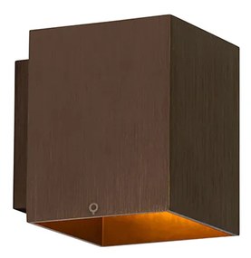 Moderná nástenná lampa tmavo bronzová štvorcová - Sola