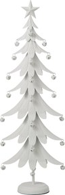 Biely antik kovový stromček s rolničkami Christmas Tree XL - 25 * 13 * 78,5 cm