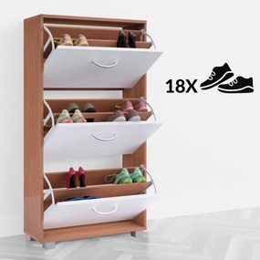 InternetovaZahrada Skrinka na topánky 115x60x24 cm - buk/biela