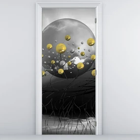 Fototapeta na dvere - Zlaté abstraktné gule (95x205cm)