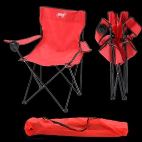 Garden Line SKLADACIA TURISTICKÁ/RYBÁRSKA STOLIČKA, ČERVENÁ, 50x50x80 cm *7174