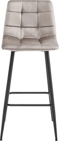 Barová stolička s čiernymi nohami ARCETO VELVET, béžová