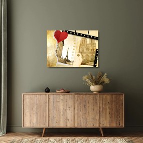 Sklenený obraz - Spomienky na Paríž (70x50 cm)