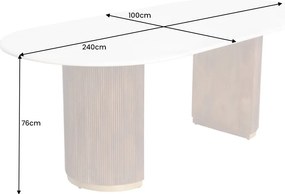 Jedálenský stôl Gatsby 240 cm, mangové drevo, biely mramor