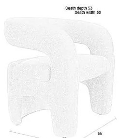 Biele kreslo z textílie buklé Nova – White Label