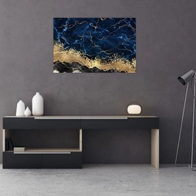 Obraz - Tmavo-modrý mramor (90x60 cm)
