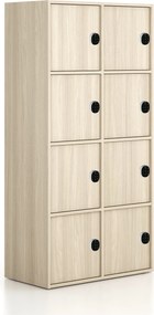 Kancelárska skriňa FRAME, 8x dvere, 872 x 450 x 1735 mm, kódový zámok, dub prírodný