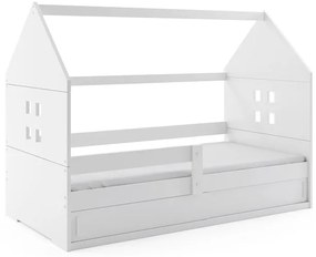 BMS Group Detská posteľ domček DOMI 1 biela - biela 160x80cm
