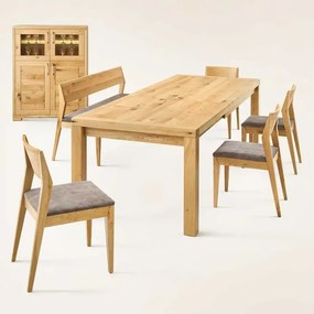 Veľký jedálenský rozkladací stôl z dubového masívu pre 8 až 12 osôb, 220-320×100×77 cm