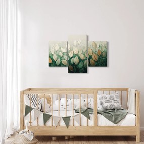Obraz - Zlato-zelené listy (90x60 cm)