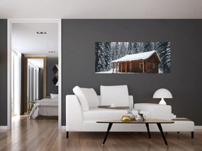 Obraz - Zasnežená chata (120x50 cm)