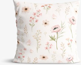 Goldea dekoračná obliečka na vankúš - ružové kvietky 40 x 40 cm