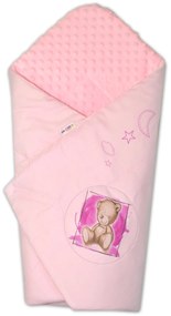 Baby Nellys Zavinovačka, 75x75cm, bavlnená s Minky by Teddy - sv. ružová, sv. růžová