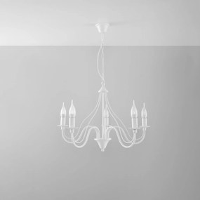 Luster Minerwa 5, biele telo svietidla