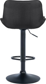 Barová stolička Vonore - látka, čierny rám - Tmavo sivá