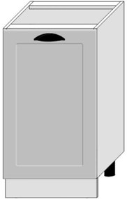 Kuchynská skrinka Adele D45 Pl Šedá Mat/Biely