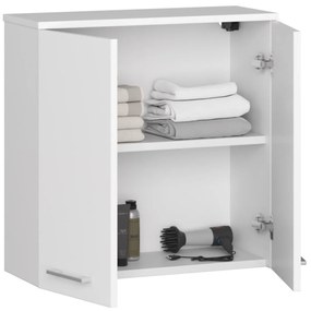 Závesná kúpeľňová skrinka Fin 60 cm biela