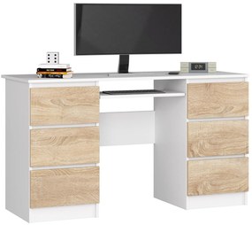PC stolík Behati (biela + dub sonoma). Akcia -19%. Vlastná spoľahlivá doprava až k Vám domov. 1128531