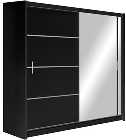 Skriňa Vista 203 čierna / zrkadlo