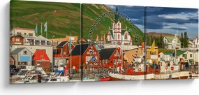 Obraz - Húsavík (s hodinami) (90x30 cm)