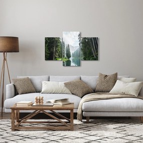 Obraz lesného jazera (90x60 cm)