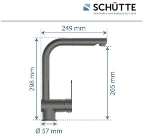 Schütte Kuchynská batéria LONDON s výsuvnou sprchou (grafit)  (100335807)