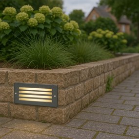 Moderné zapustené svietidlo tmavosivé IP44 - Hurricane