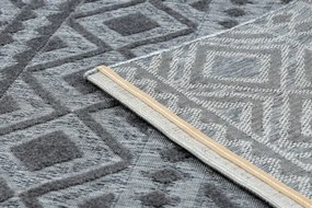 Koberec SOLE D3852 Boho, romby - ploské tkanie sivý