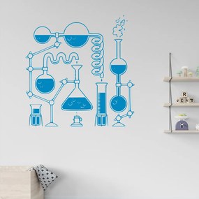 Veselá Stena Samolepka na stenu na stenu Chémia Farba: modrá, Veľkosť: 100 x 102 cm