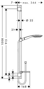 Hansgrohe Raindance Select E, sprchová súprava 150 3jet so sprchovou tyčou 90 cm, chrómová, HAN-27857000