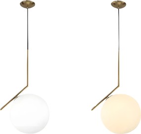 Toolight Toolight, stropná lampa sklenená guľa z bieleho zlata 1xE27, G106-1W, zlatá-biela, OSW-09731