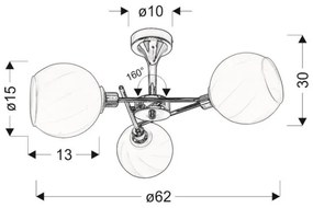 Luster na tyči RAUL 3xE14/40W/230V