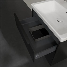 VILLEROY &amp; BOCH Subway 3.0 závesná skrinka pod umývadlo, 2 zásuvky, 622 x 478 x 429 mm, Volcano Black, C57601VL