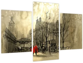 Obraz - Skica mestečka (90x60 cm)