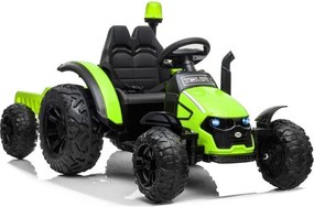 LEAN CARS Batériový traktor s prívesom HZB-200 zelený