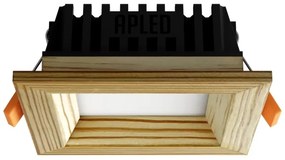 APLED - LED Podhľadové SQUARE WOODLINE LED/3W/230V 4000K 9x9 cm borovica masív
