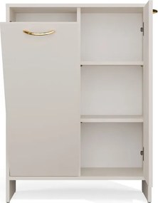 Spodní koupelnová skříňka s košem na prádlo Nina 1K1D 66 cm kašmírová