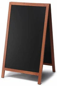 Drevené áčko s kriedovou tabuľou 68 x 120 cm, svetlo hnedá