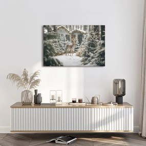 Obraz vianočný jeleň v lese