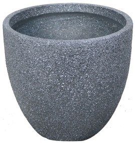 Sivý kvetináč v kameninovom dizajne 24cm