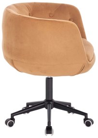 LuxuryForm DESIGN Kreslo MONTANA VELUR na čiernej podstave s kolieskami - hnedé
