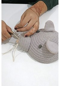 Sivý látkový detský kôš na hračky ø 15x15 cm Mini Renata the Rat – Lorena Canals