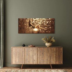 Obraz ženy v zlatej miestnosti (120x50 cm)