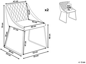 Sada 2 jedálenských stoličiek z umelej kože hnedá ARCATA Beliani